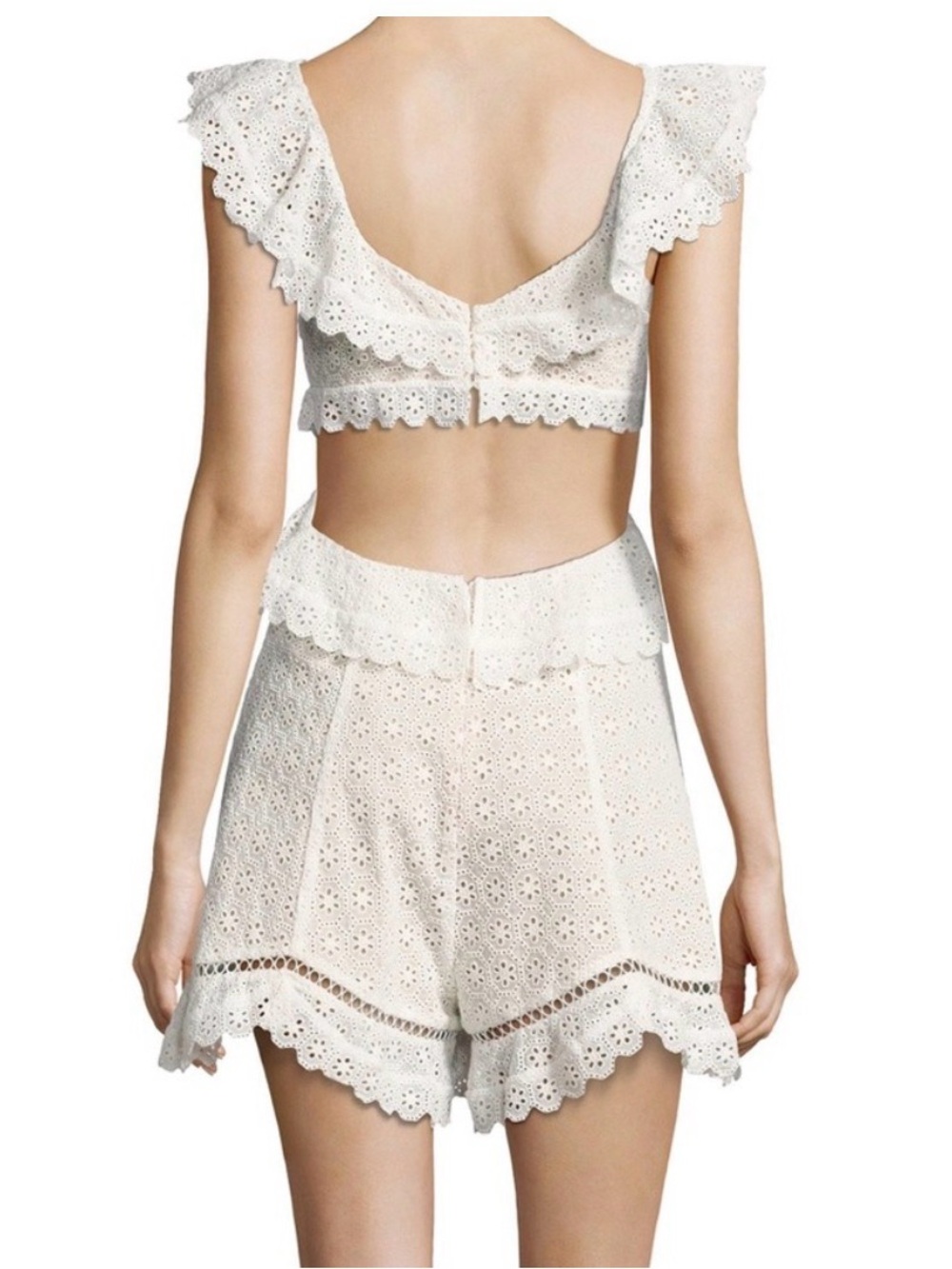 JASPER HONEYCOMB ROMPER Zimmermann White Eyelet Romper - Picture 3 of 8